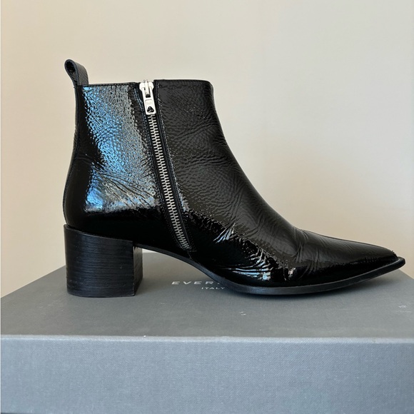 Everlane Boss Boot Black Patent - Picture 3 of 16